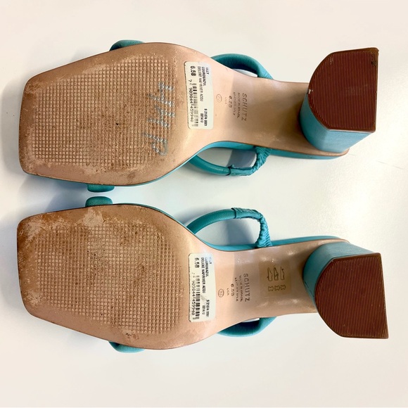 Schutz Ully Leather Block Heel Sandals sz 6.5 - Picture 9 of 12